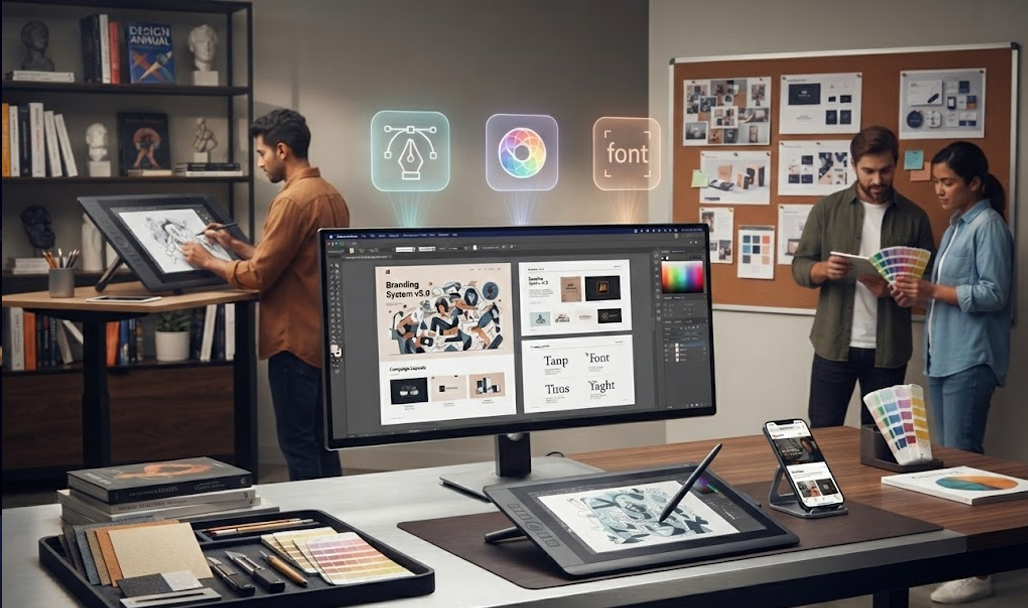 Modern graphic design tools used by Themesgro